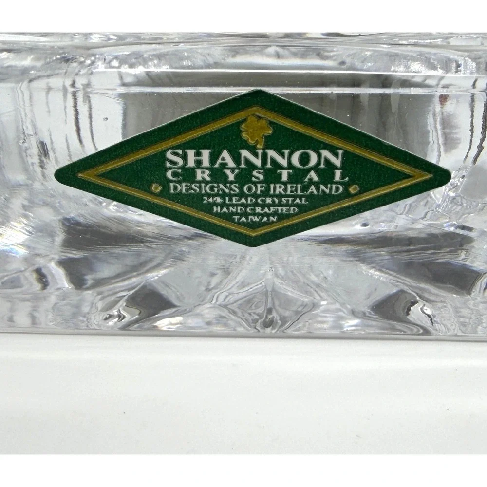 Shannon Quartz Mantel Clock 24 Percent Lead Crystal Clear Gold Roman Numeral